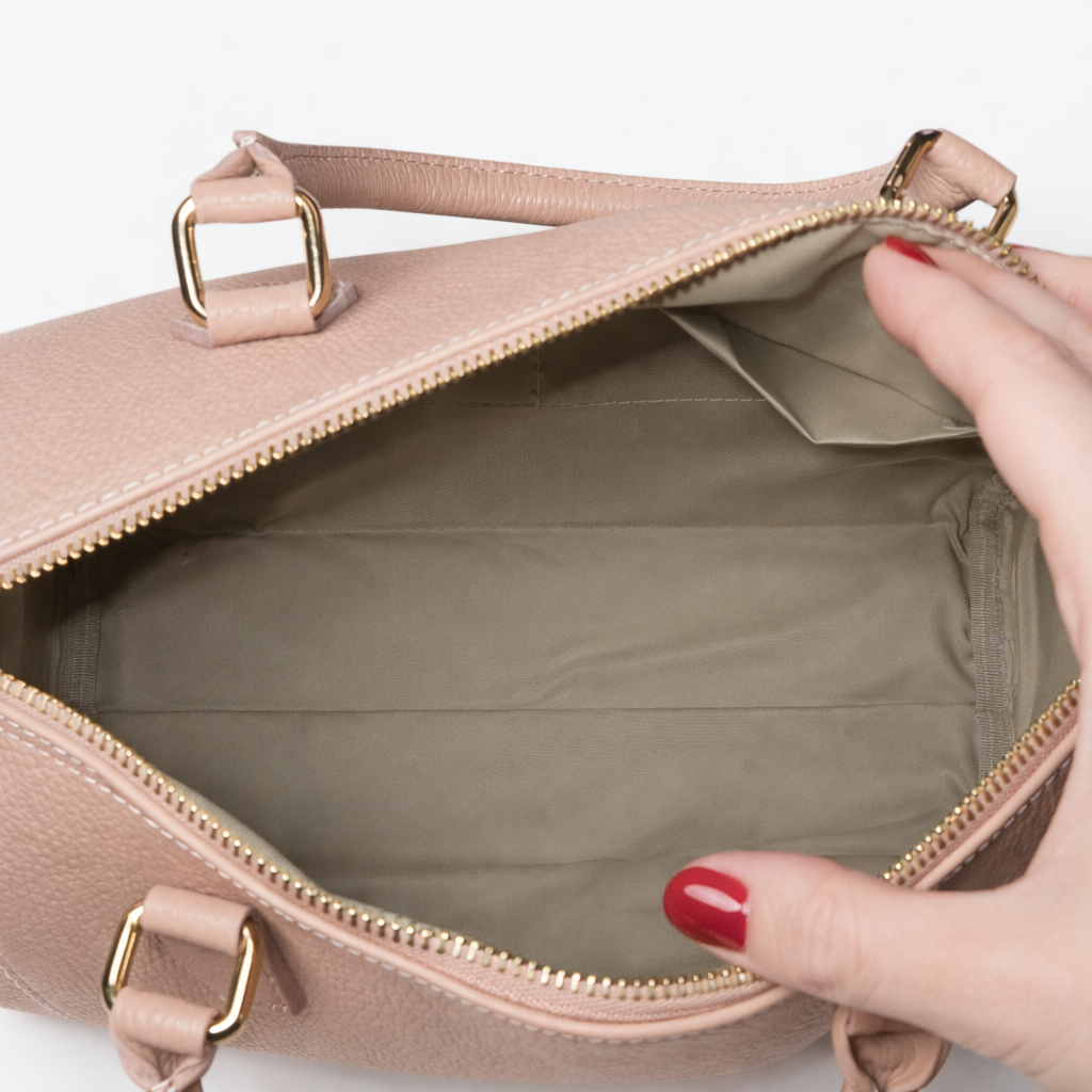 Borsa Aurora Piccola – Bauletto in Vera Pelle Martellata con Tracolla Removibile