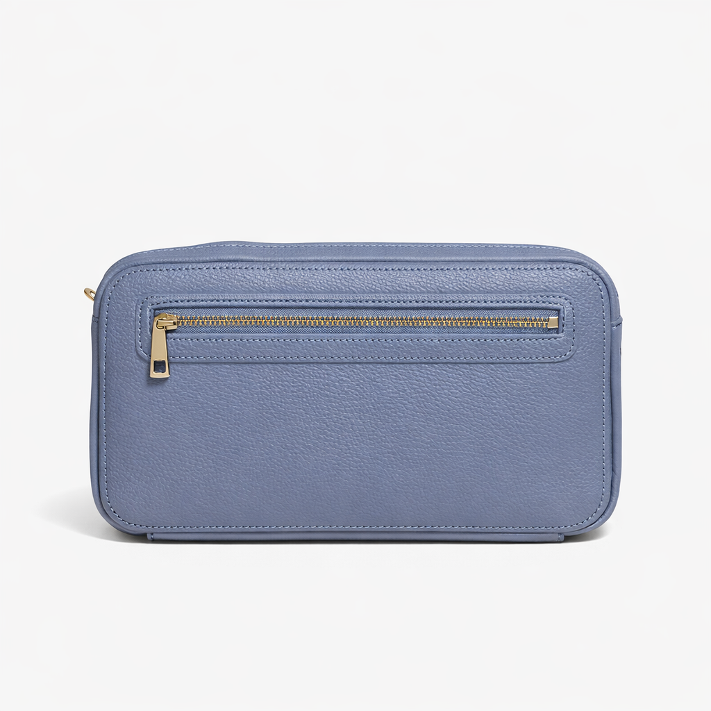 Borsa Camille – Mini Bag in Vera Pelle Martellata con Doppia Zip e Tracolla Removibile