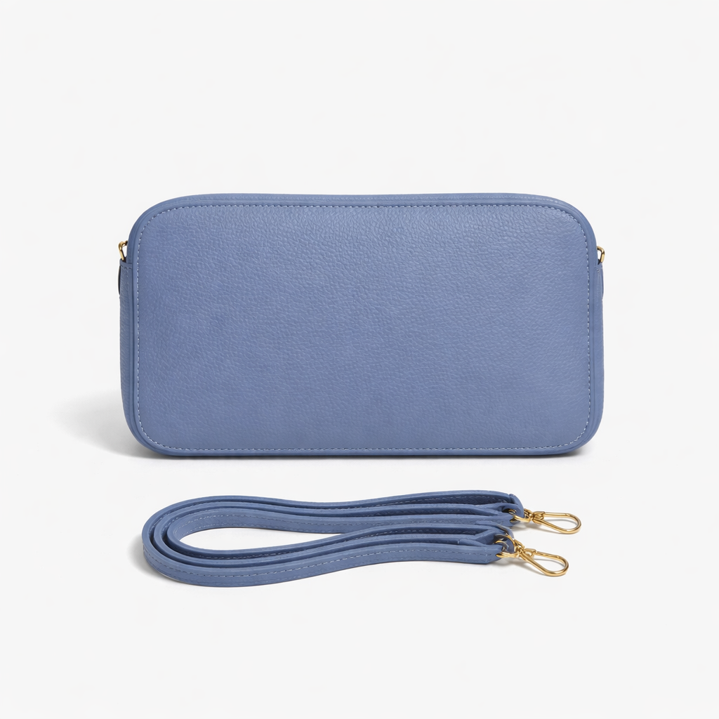 Borsa Camille – Mini Bag in Vera Pelle Martellata con Doppia Zip e Tracolla Removibile