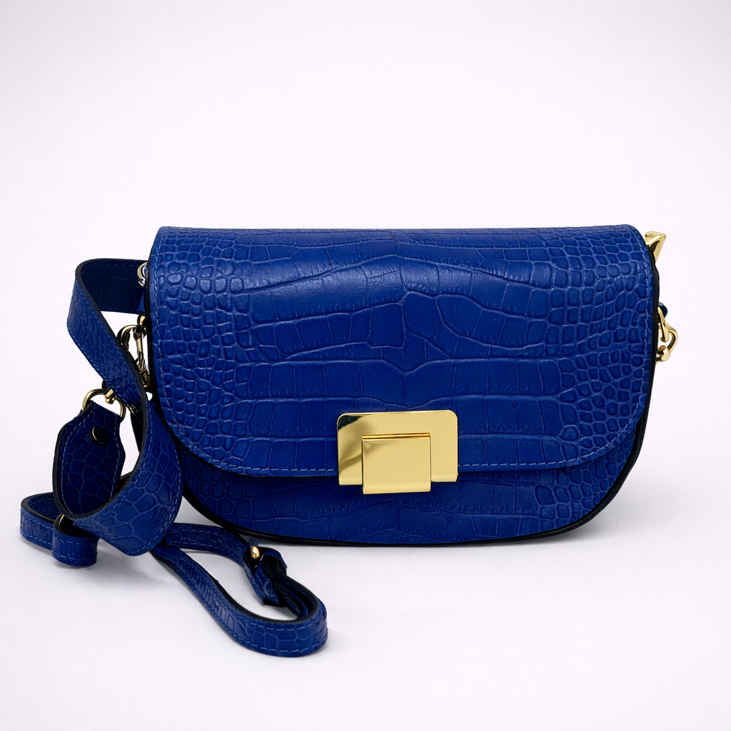 Borsa Diana – Borsa a tracolla in pelle effetto cocco con chiusura gioiello