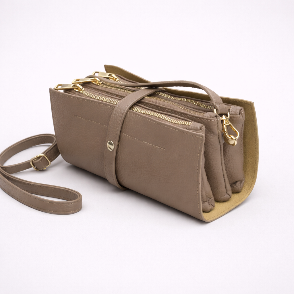 Borsa Livia – Mini bag organizer in pelle con doppia zip