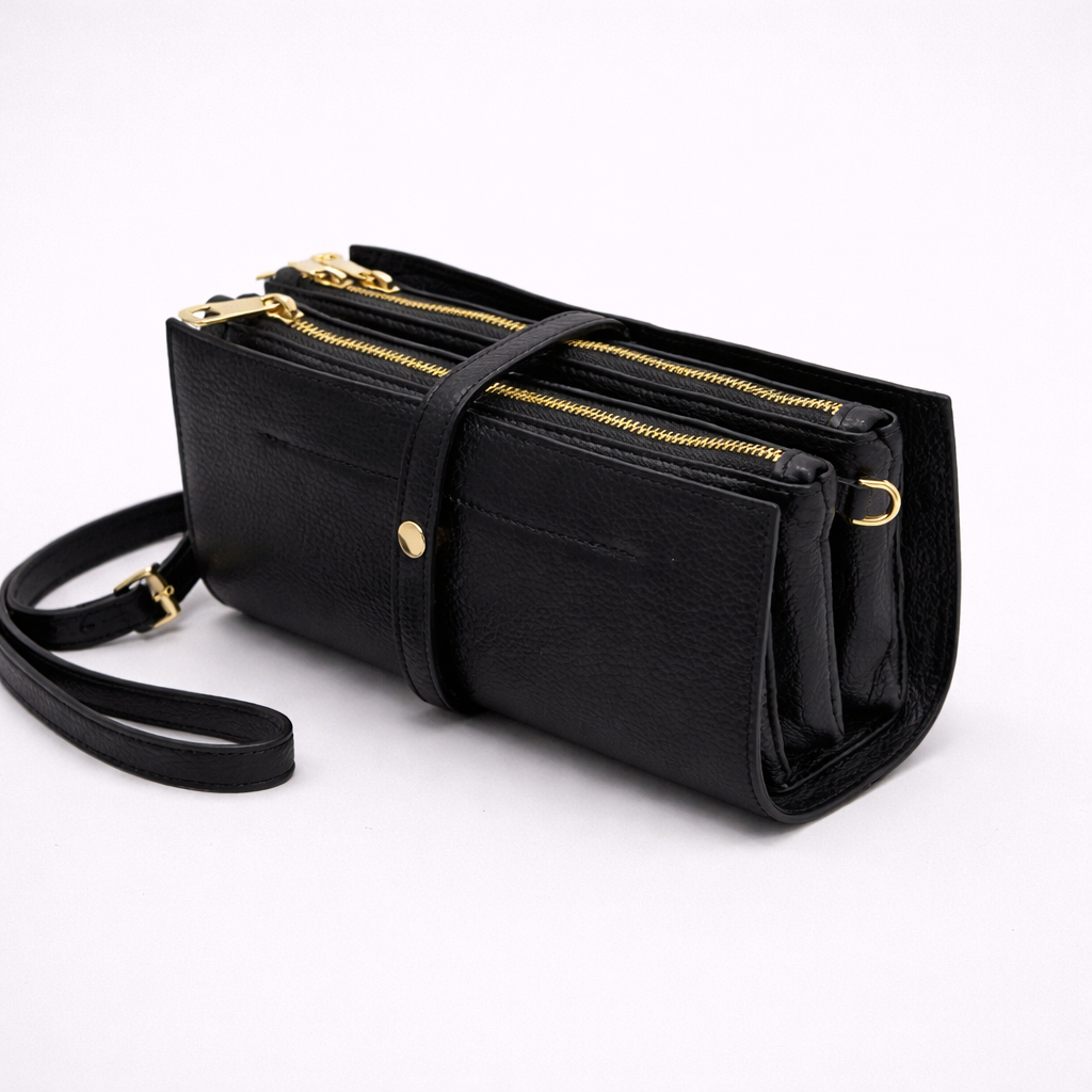Borsa Livia – Mini bag organizer in pelle con doppia zip