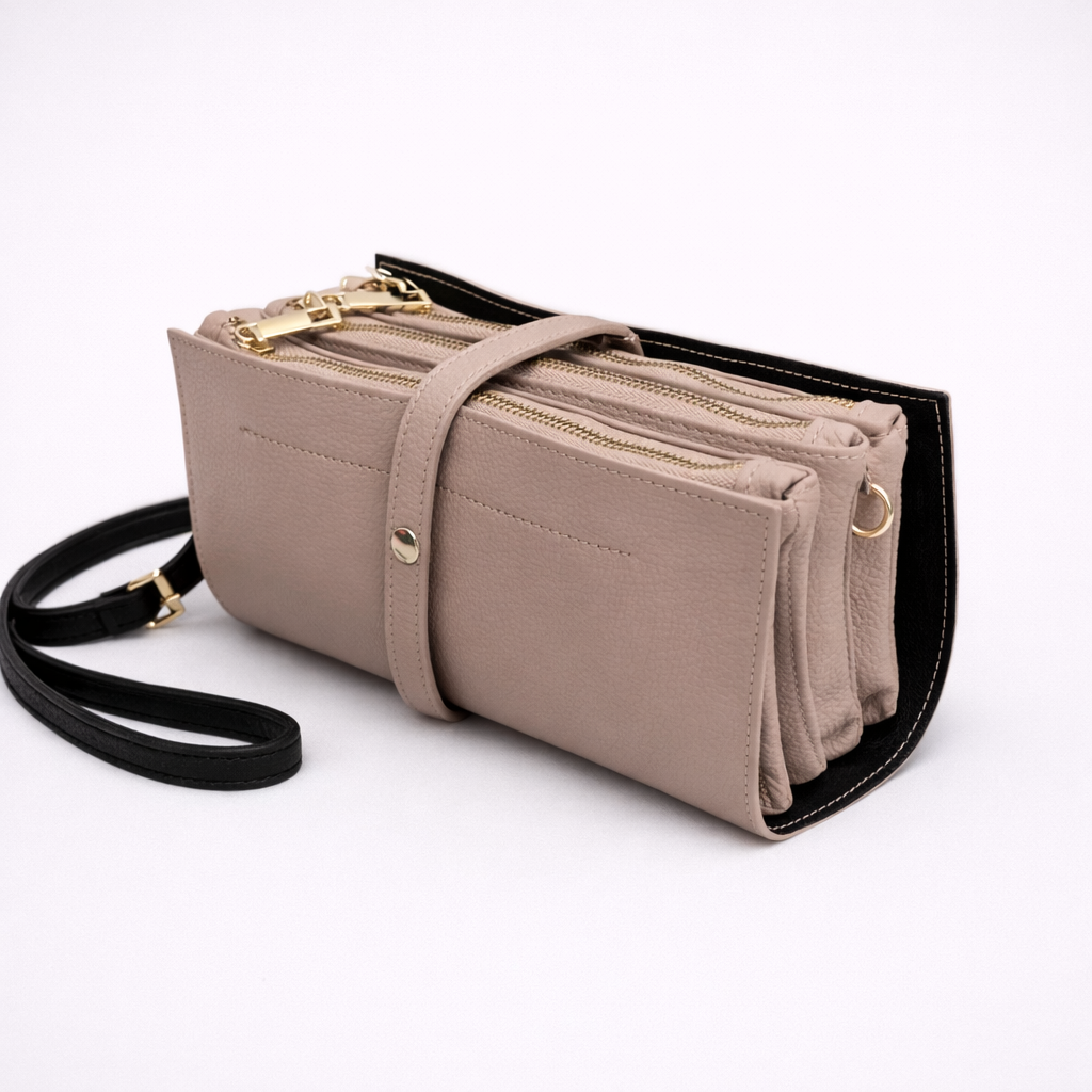Borsa Livia – Mini bag organizer in pelle con doppia zip