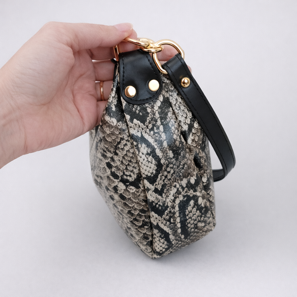Borsa Dafne a spalla stampa pitone