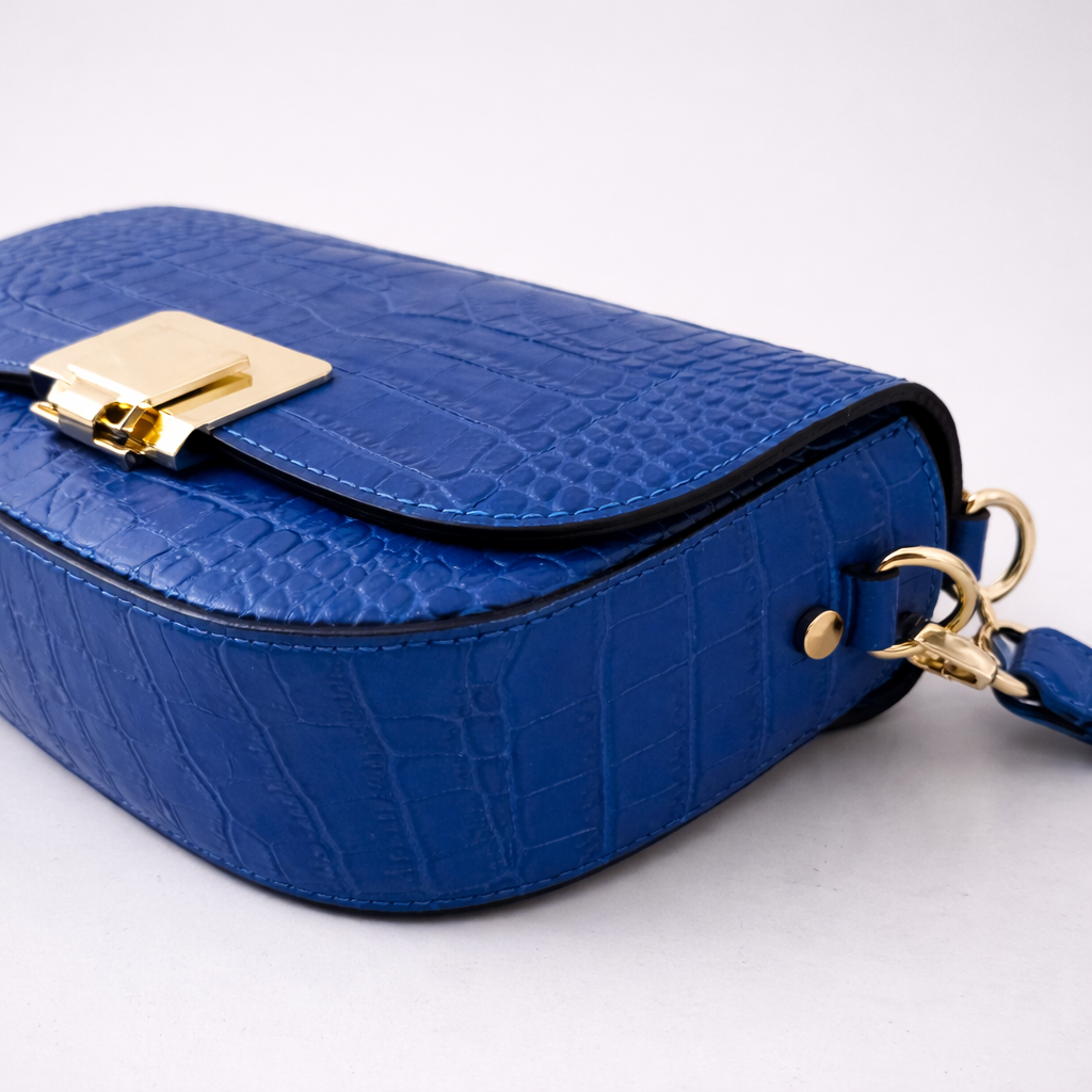 Borsa Diana – Borsa a tracolla in pelle effetto cocco con chiusura gioiello