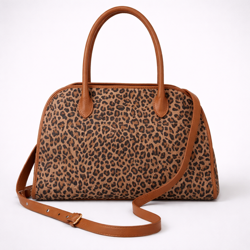 Women's suede handbag with animal print – Dora | Made in Italy