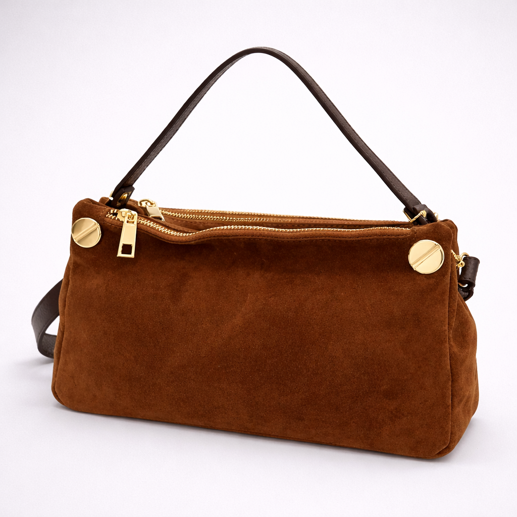 Borsa Irene – Borsa a spalla e a mano in velluto con tracolla