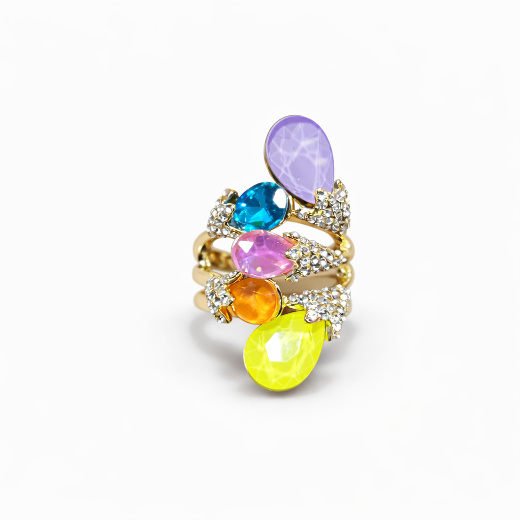 Anello Aurora Rainbow - con fascia elastica regolabile