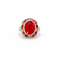 Anello Rubinia Royale con cristallo rosso con fascia elastica regolabile