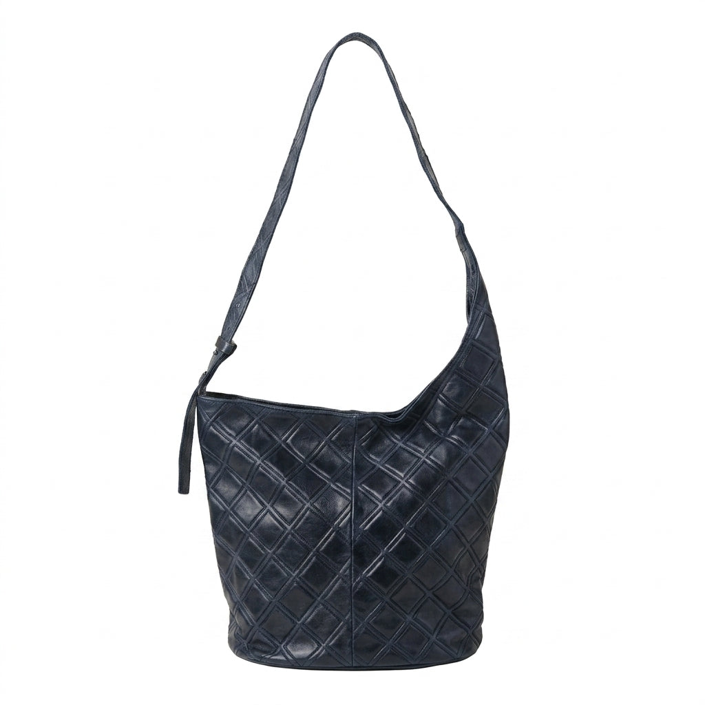 Borsa Ludovica – Borsa a Spalla in Vera Pelle con Lavorazione Geometrica