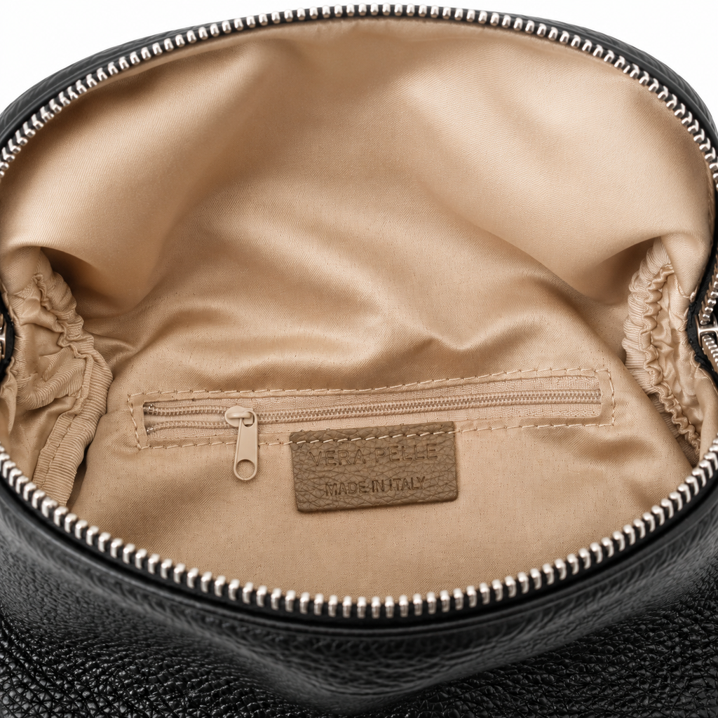 Borsa Mirea – Borsa 3 in 1 in Pelle Nera, Tracolla e Marsupio