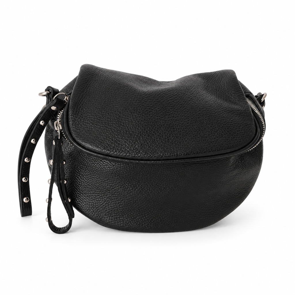 Borsa Mirea – Borsa 3 in 1 in Pelle Nera, Tracolla e Marsupio