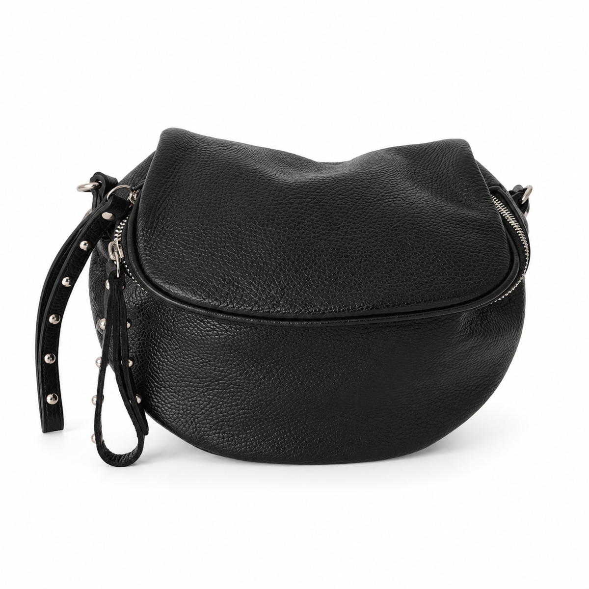 Borsa Mirea – Borsa 3 in 1 in Pelle Nera, Tracolla e Marsupio