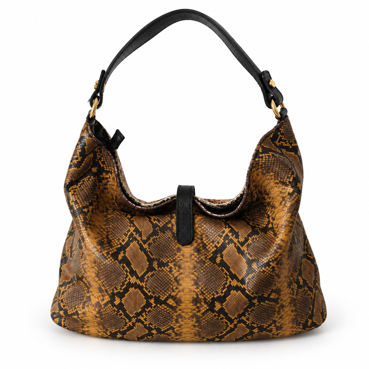 Borsa Nives – Borsa a Spalla in Vera Pelle Stampa Pitone Double Face
