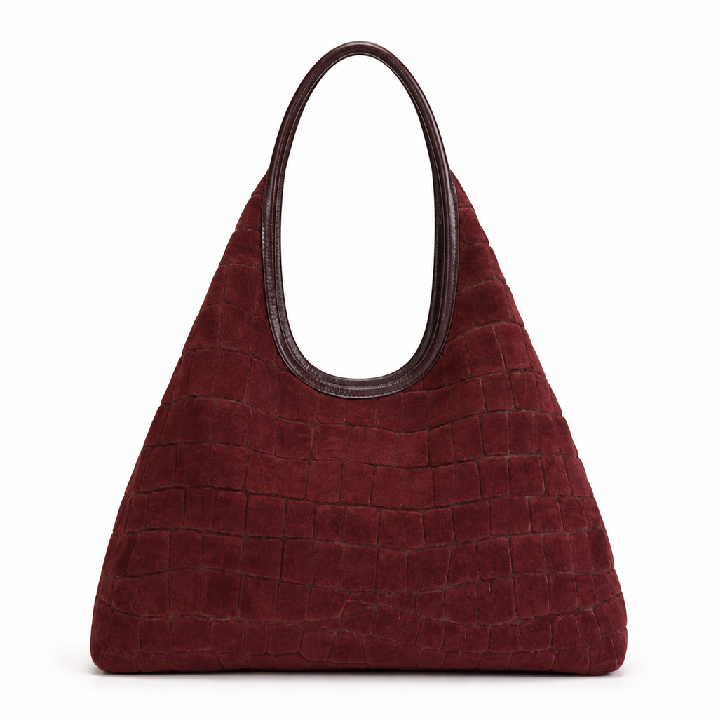 Borsa Ofelia – Shopper in Pelle Scamosciata Effetto Cocco con Manico