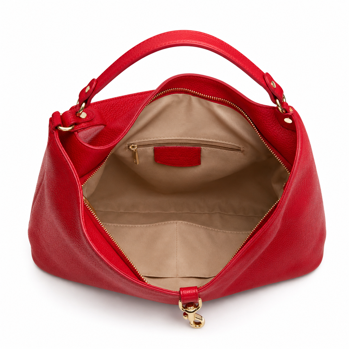 Borsa Sibilla – Borsa Hobo Rossa con Tracolla Removibile