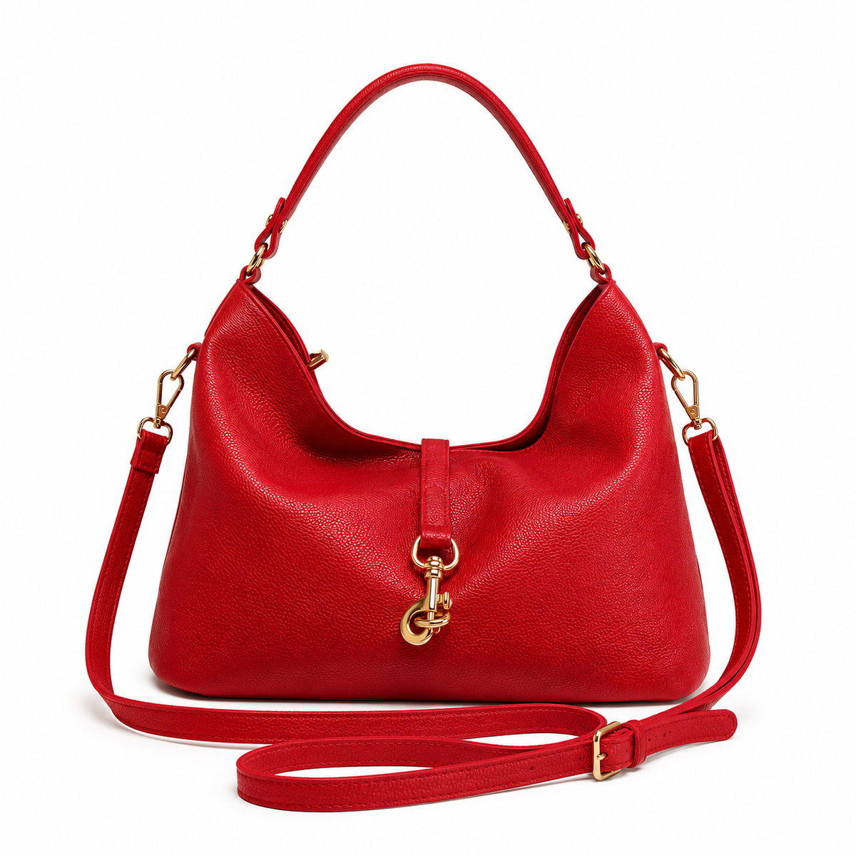 Borsa Sibilla – Borsa Hobo Rossa con Tracolla Removibile