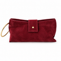Borsa Vera – Pochette Scamosciata Bordeaux con Tracolla Removibile
