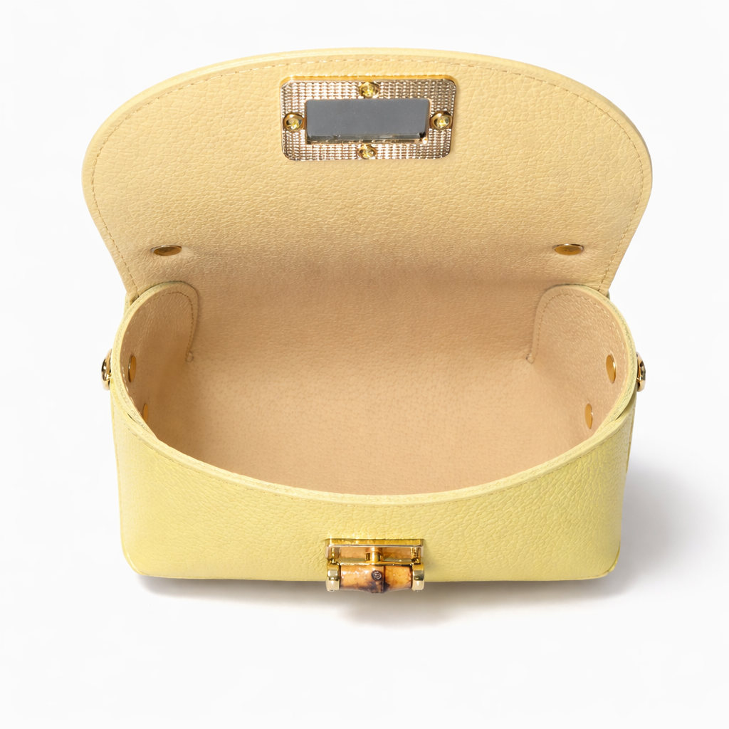 Borsa Marta – Mini Bag in Vera Pelle Martellata con Chiusura Gioiello e Tracolla Removibile