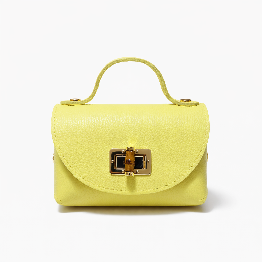 Borsa Marta – Mini Bag in Vera Pelle Martellata con Chiusura Gioiello e Tracolla Removibile