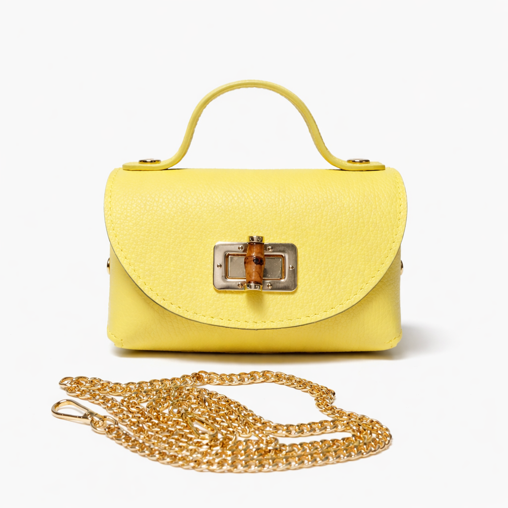 Borsa Marta – Mini Bag in Vera Pelle Martellata con Chiusura Gioiello e Tracolla Removibile