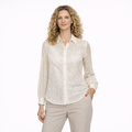 Camicia Donna Beige Ricamata – Made in Italy – Taglie S, M, L