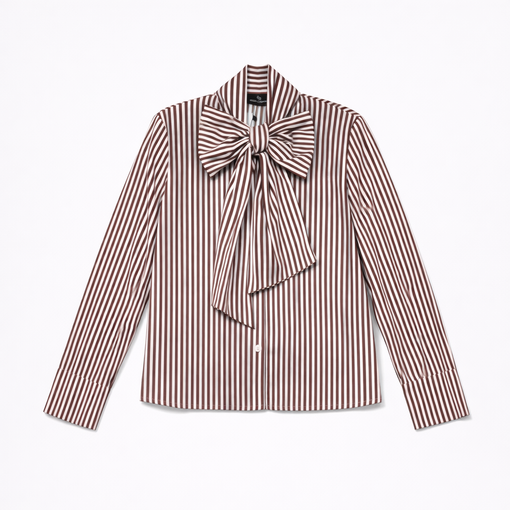 Camicia Donna a Righe con Fiocco – Made in Italy – Misura Unica