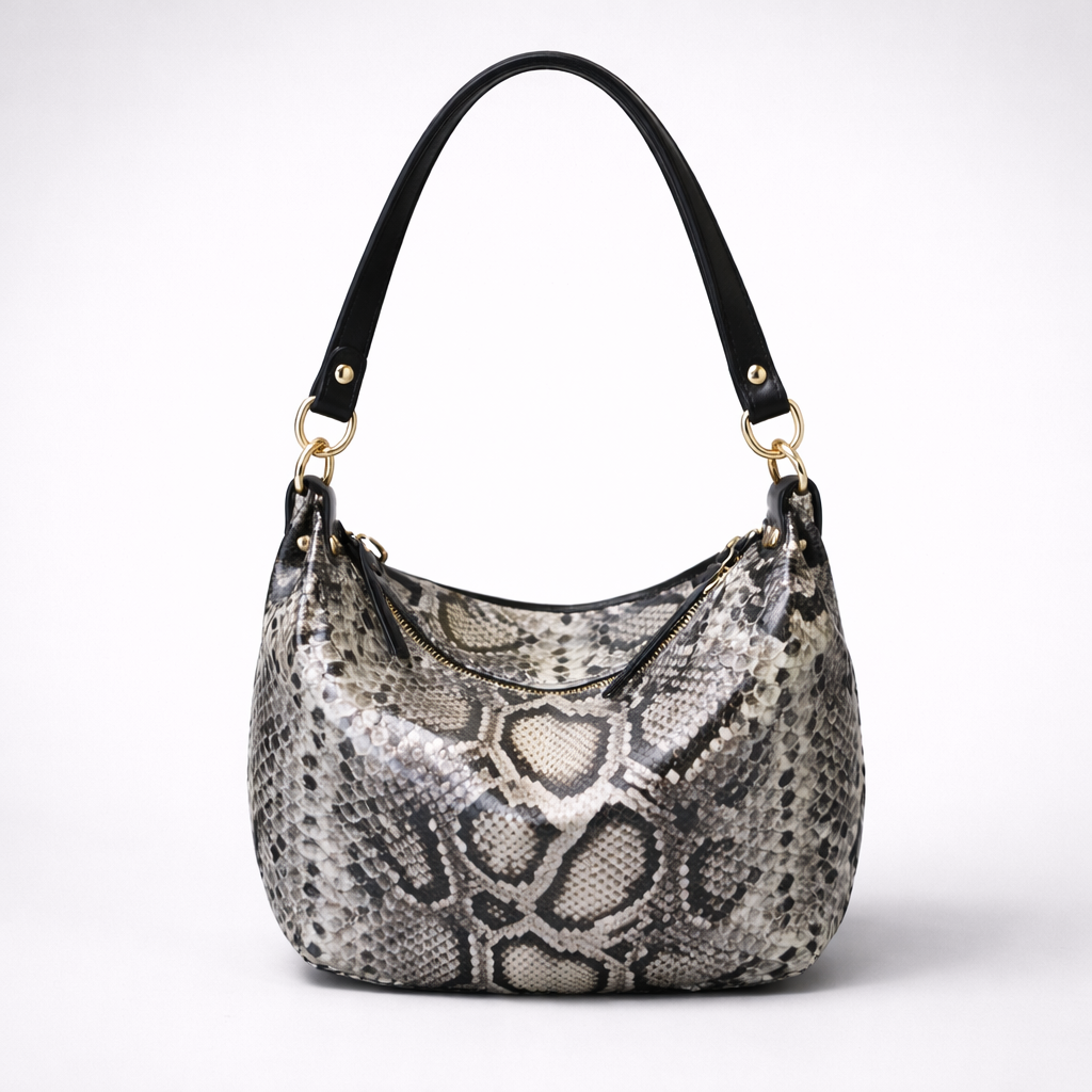 Borsa Dafne a spalla stampa pitone