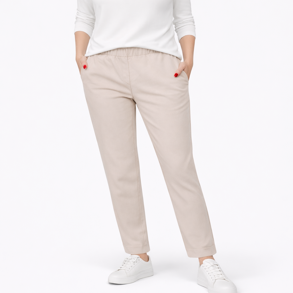 Pantalone Donna Beige Elegante – Made in Italy – Taglie S, M, L, XL