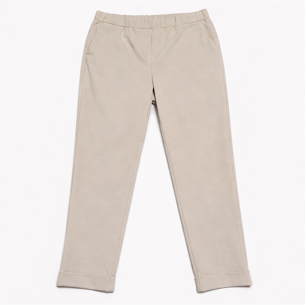 Pantalone Donna Beige Elegante – Made in Italy – Taglie S, M, L, XL
