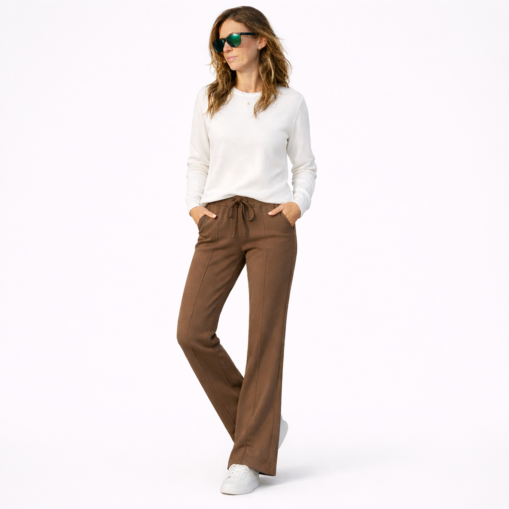 Pantalone Donna in Punto Milano con Coulisse – Taglia Unica (40-48)